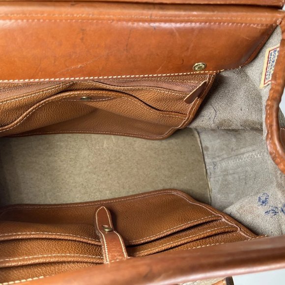 Dooney & Bourke Vintage Beige Leather Satchel Doctor Shoulder Bag- Distressed - Picture 3 of 12